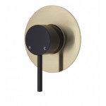 Kaya Wall Mixer, Matte Black, Large Round Urban Brass Plate